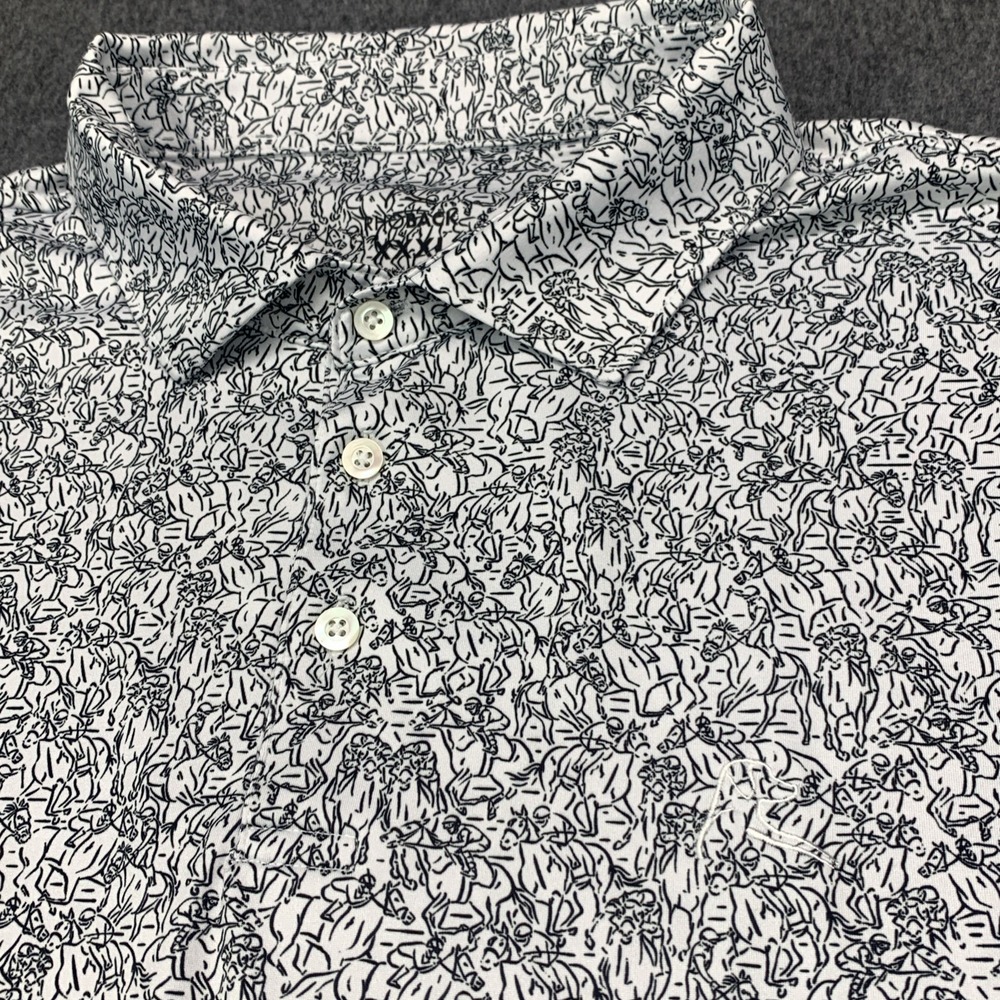 Rhoback Horsemen All Over Print Equestrian Men's Performance Polo - Size 3XL - Picture 3 of 9